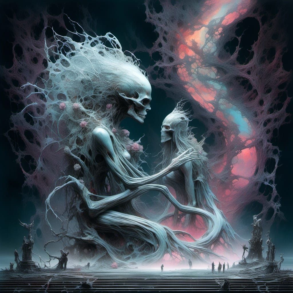 Ethereal Ghost Figure Before Bifrost Bridge