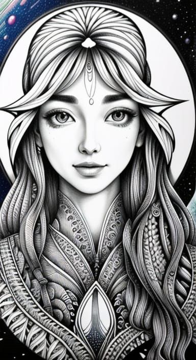 Symmetrical Cosmic Fairy with Turbulent Space Background
