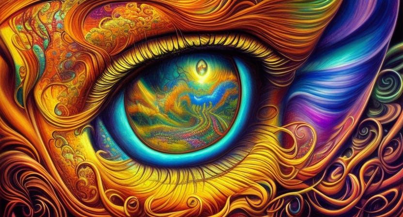Psychedelic Eye: Detailed Digital Art