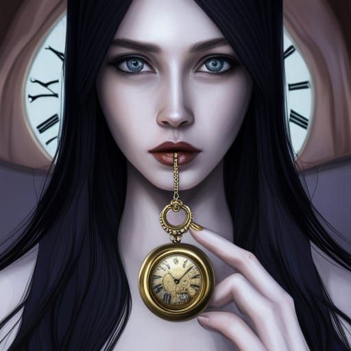 Goddess with Locket in Hyperrealistic Anime Style