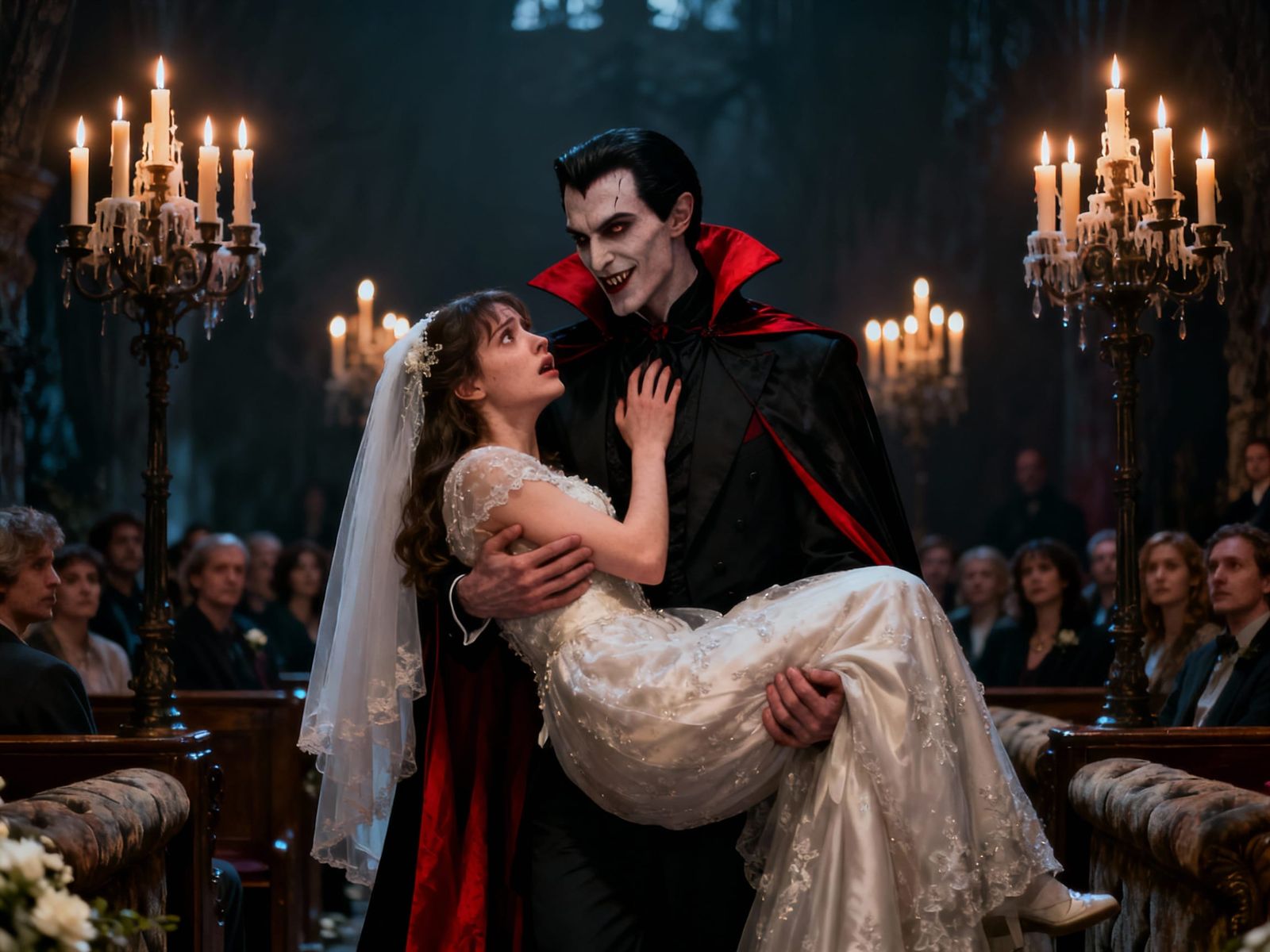 Vampire Bride Abduction in Dark Haunted Atmosphere