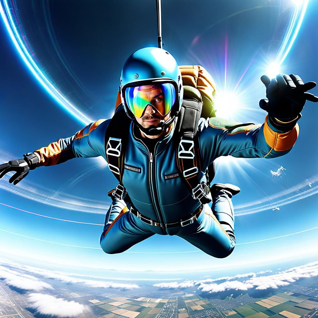 Holographic Skydiving Blueprint in Techcore Style