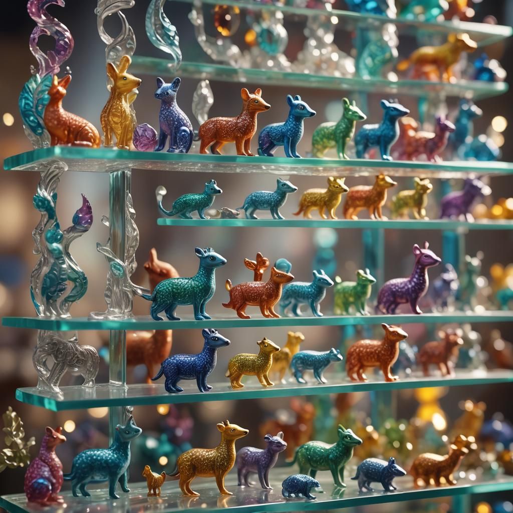 Vibrant Glass Animal Figurines with Enamel Patterns