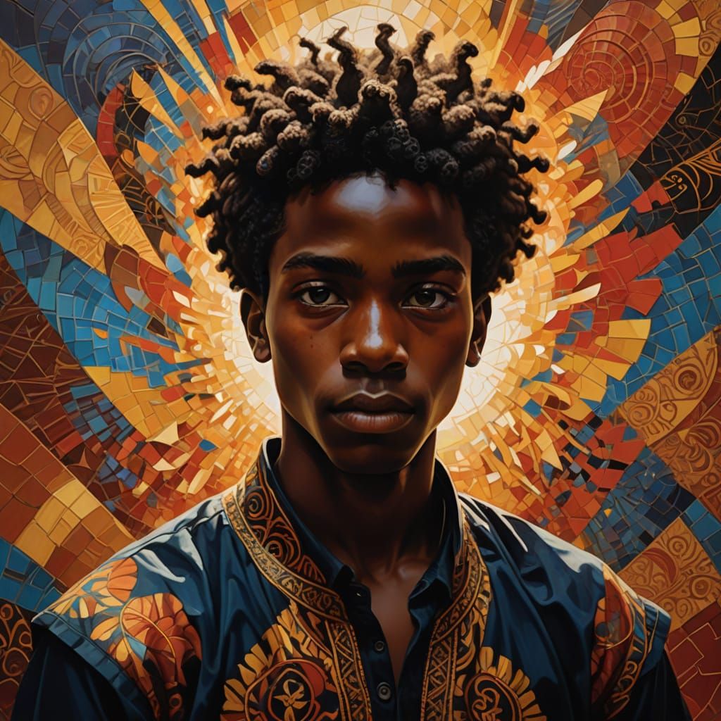 Dynamic Portrait of a Young African Dancer