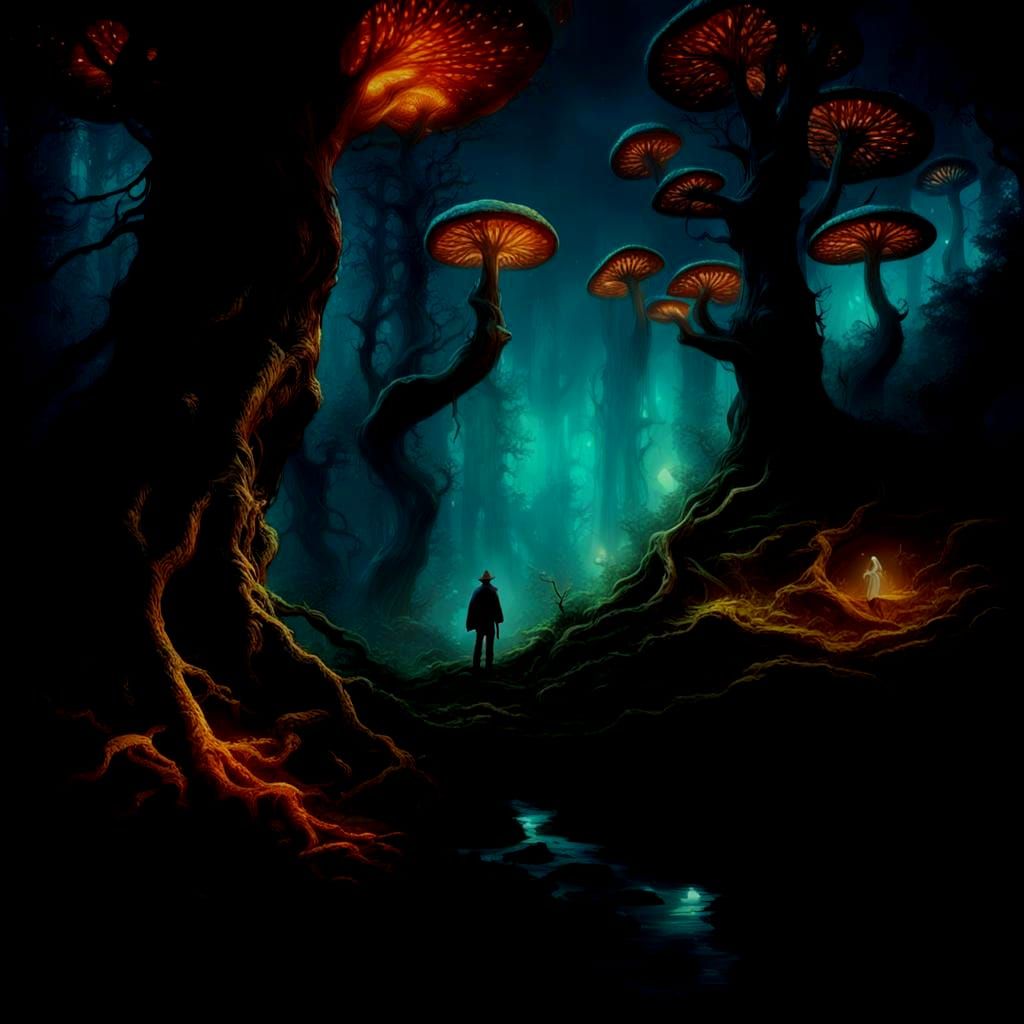 Fantastical Dark Scene in Detailed Matte Painting