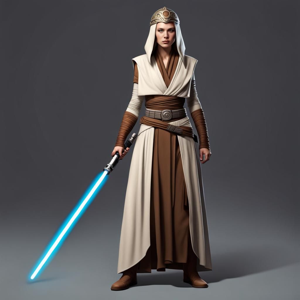 Female Jedi Knight with Headdress and Robes
