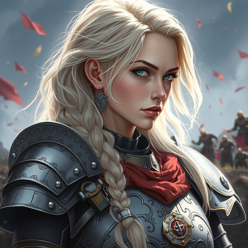 Epic Fantasy Warrior Woman in Larry Elmore's Hyper-Realistic...