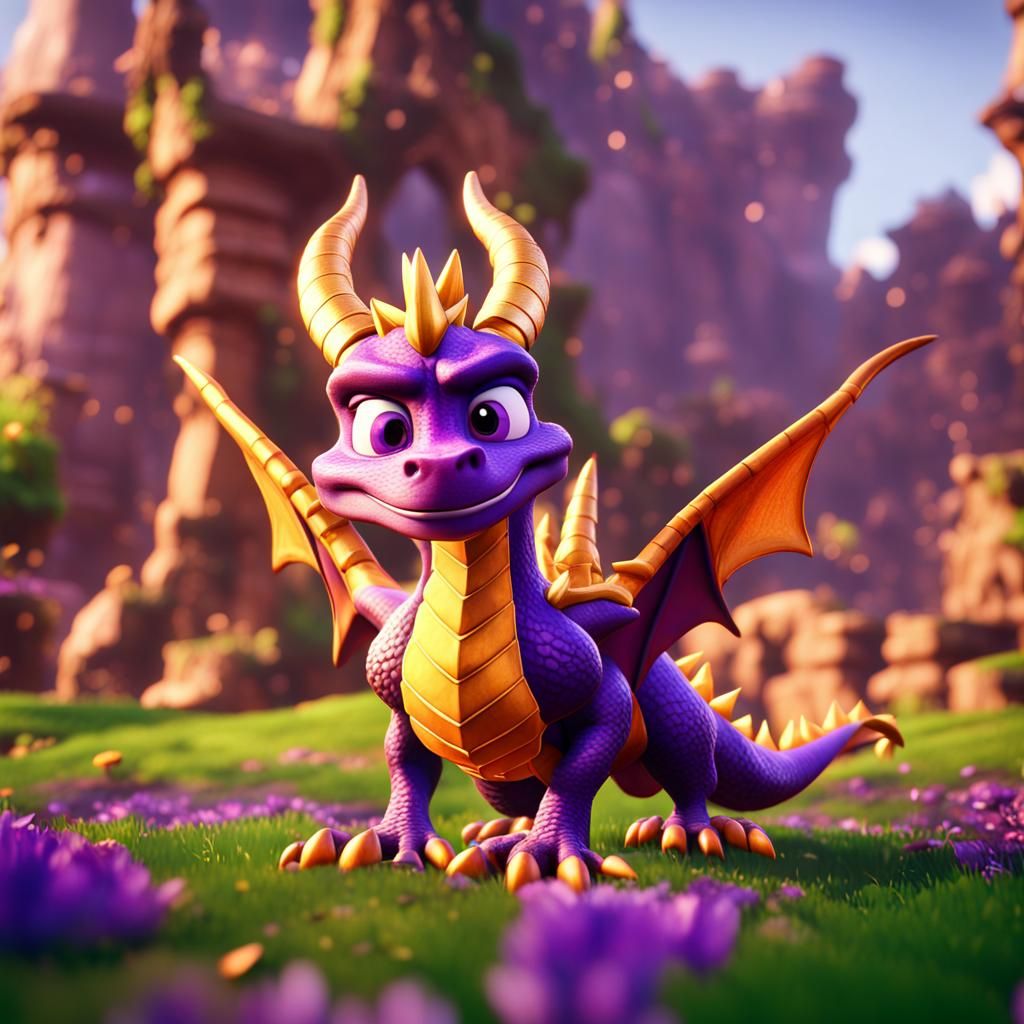 Spyro Rendered with Dynamic 3D Videogame Graphics