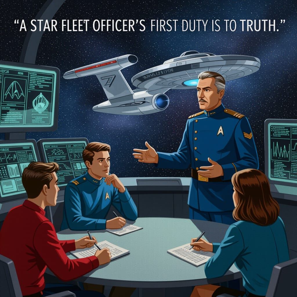 Professor Teaching Students in Outer Space: Gouache