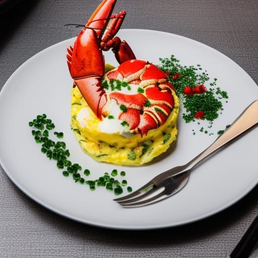 Luxurious Lobster Frittata with Caviar, Professional Photogr...