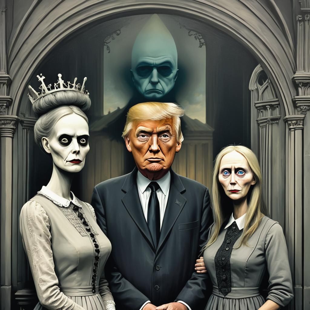 American Gothic Parody with Mr and Mrs