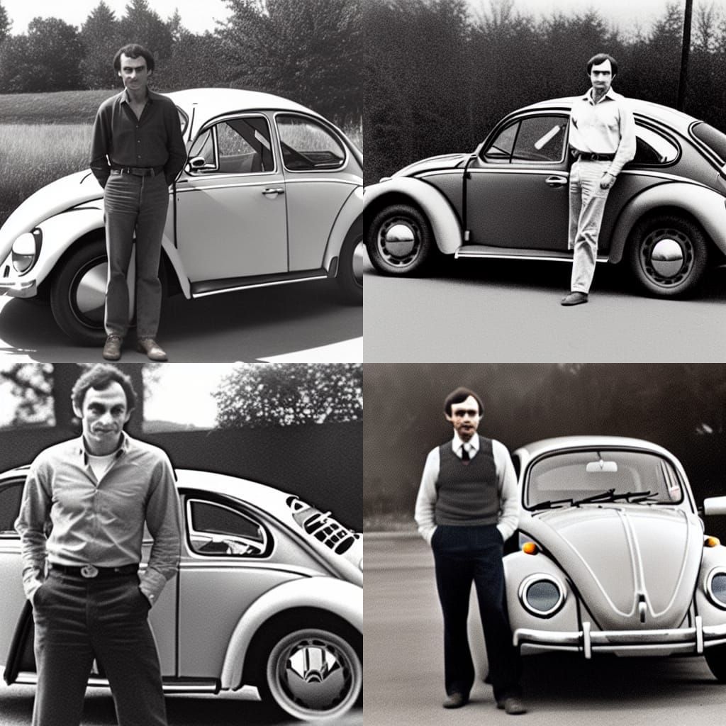 Volkswagen Beetle with Mysterious Man
