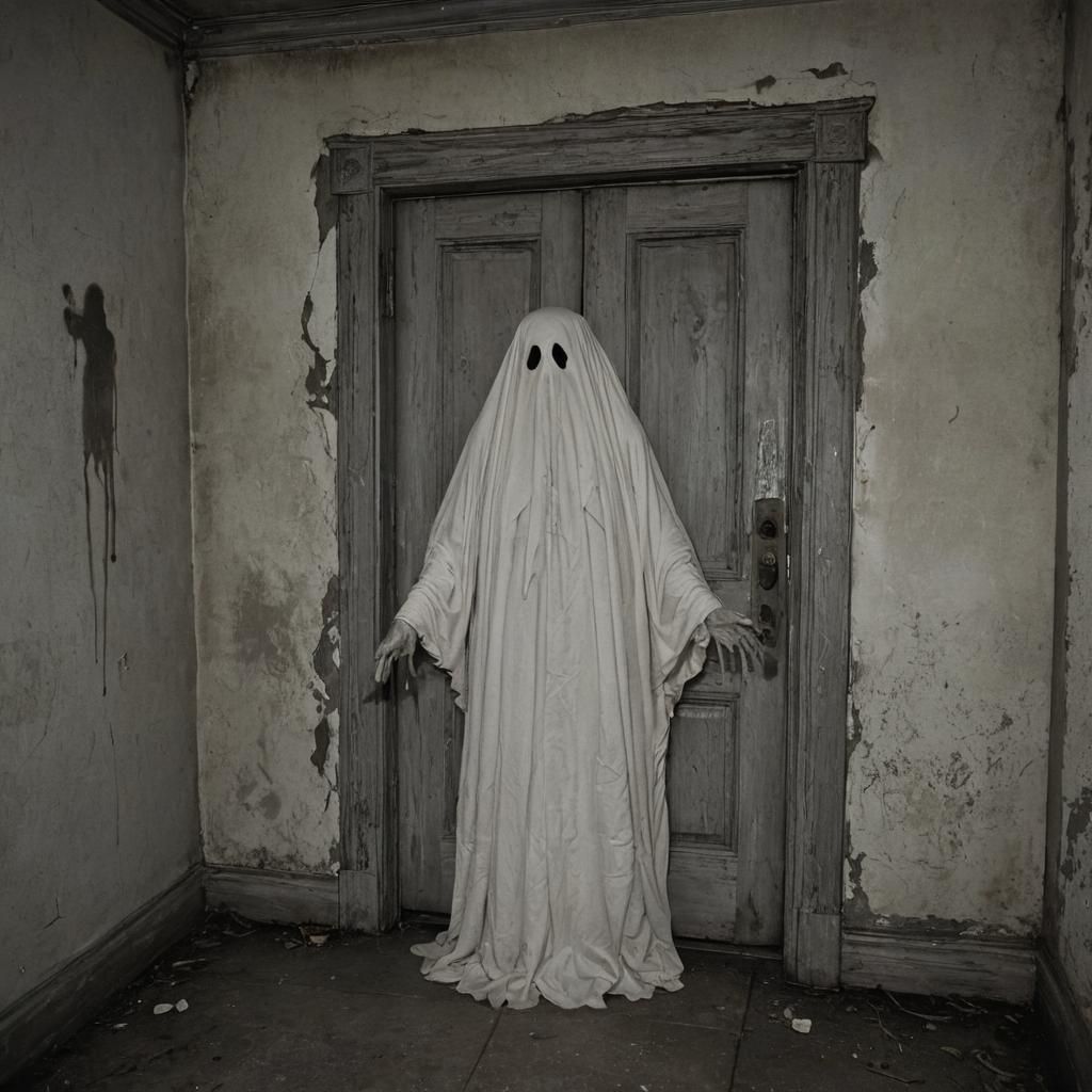 Ethereal Ghost in Haunted House Fear Room