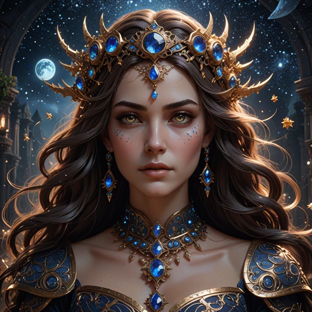 Goddess of Nocturnal Oracles in Celestial Attire