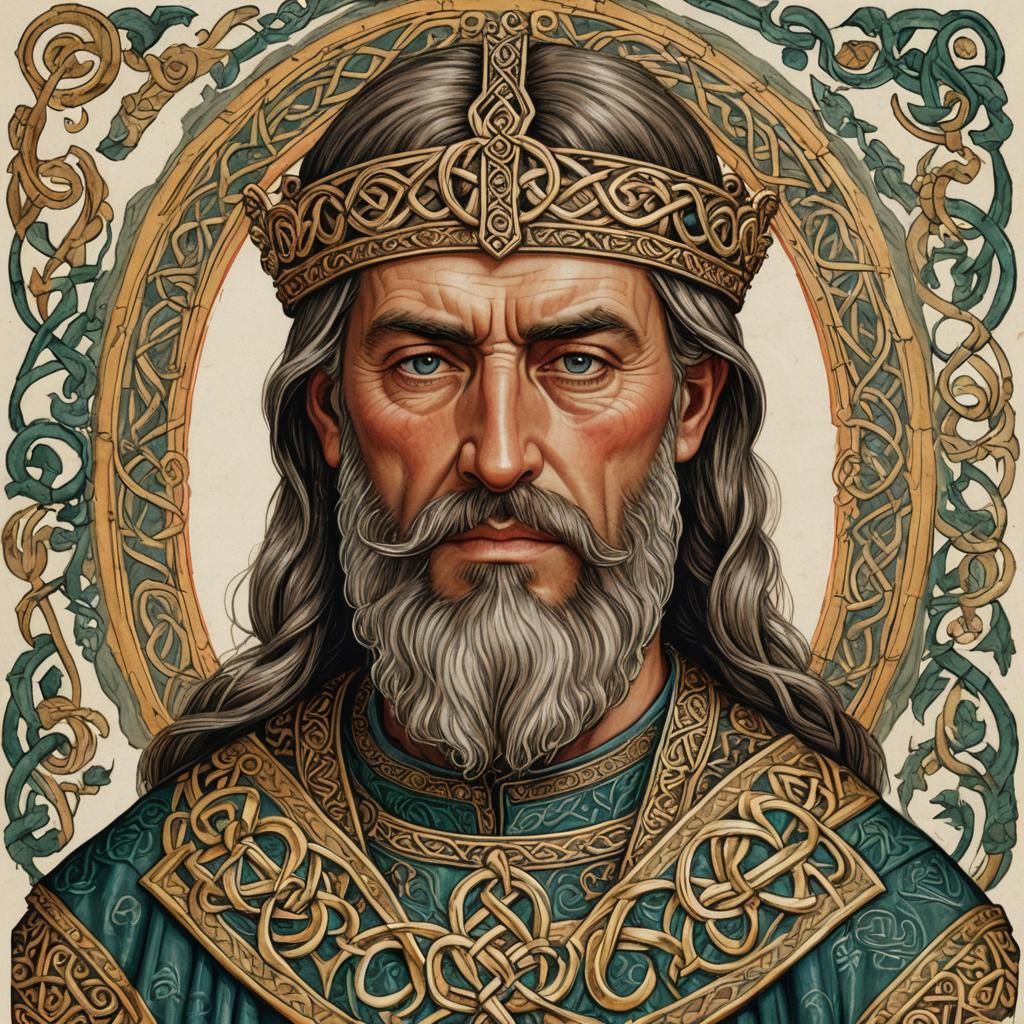 King Edwin Portrait in Anglo-Saxon Manuscript Style