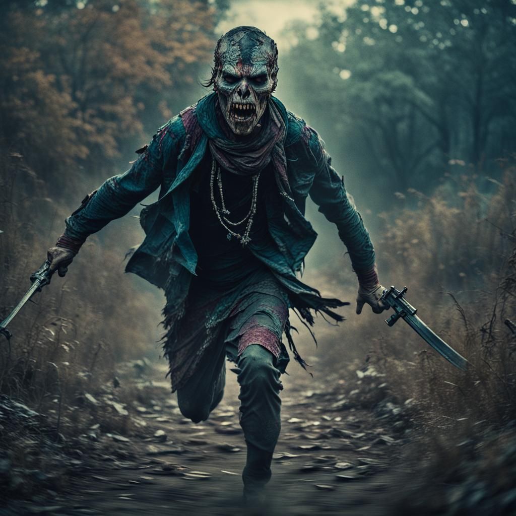 Macabre Chase Scene in Cinematic Style