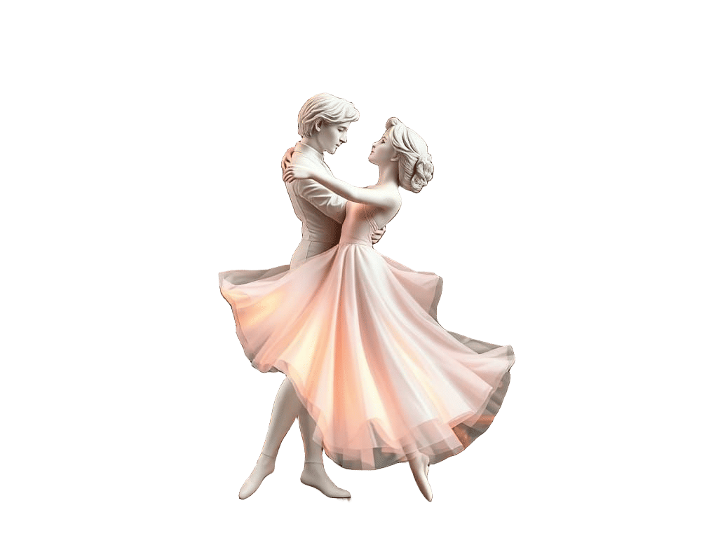 Ethereal Porcelain Ballet Dancers in Majolica Style