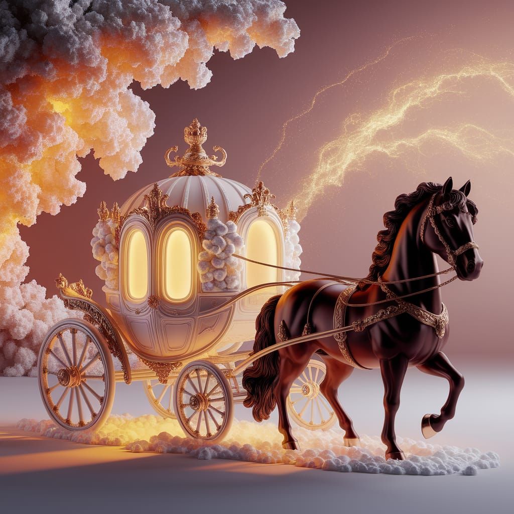 Marshmallow Butter Carriage Pulled By Chocolate Horse