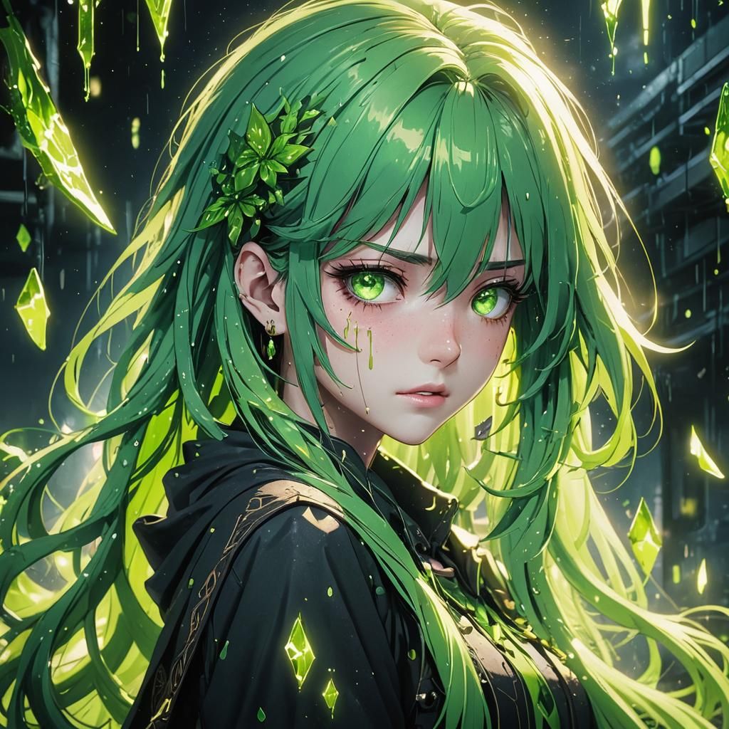 Crying Anime Girl in a Dark Room: Detailed Art