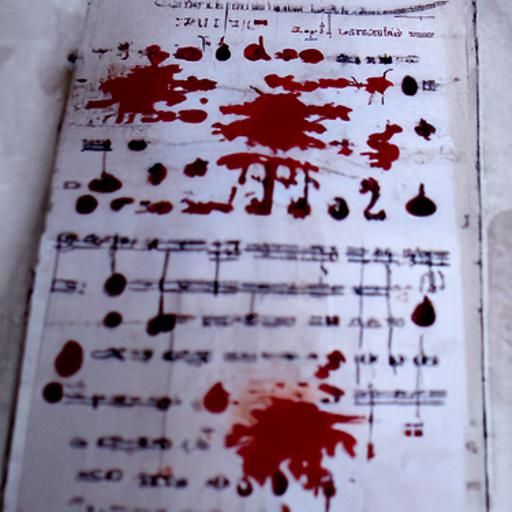 Eerie Sheet Music Written in Blood