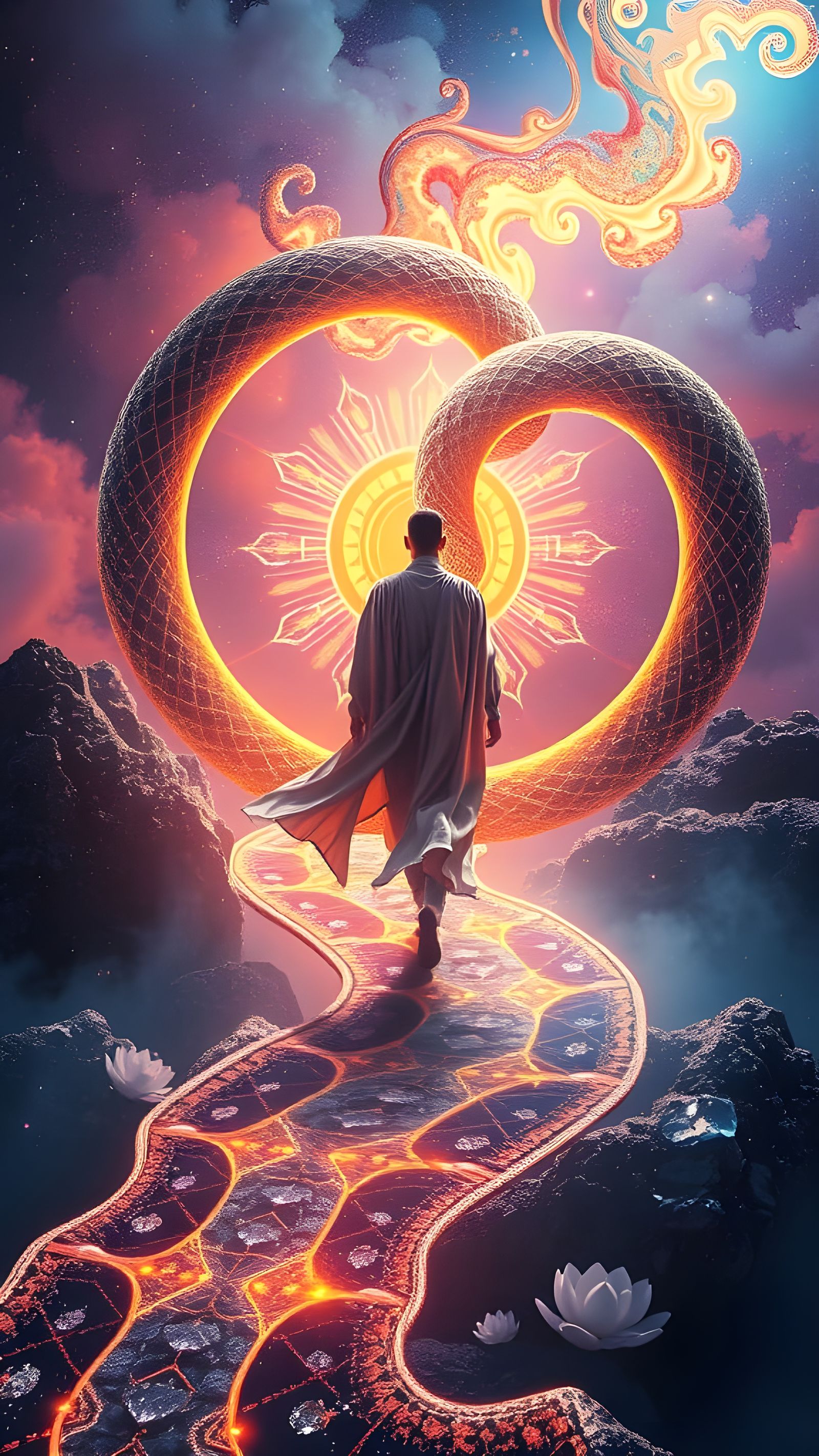 Mystical Pilgrim Embarks on Eternal Journey Through Quantum...