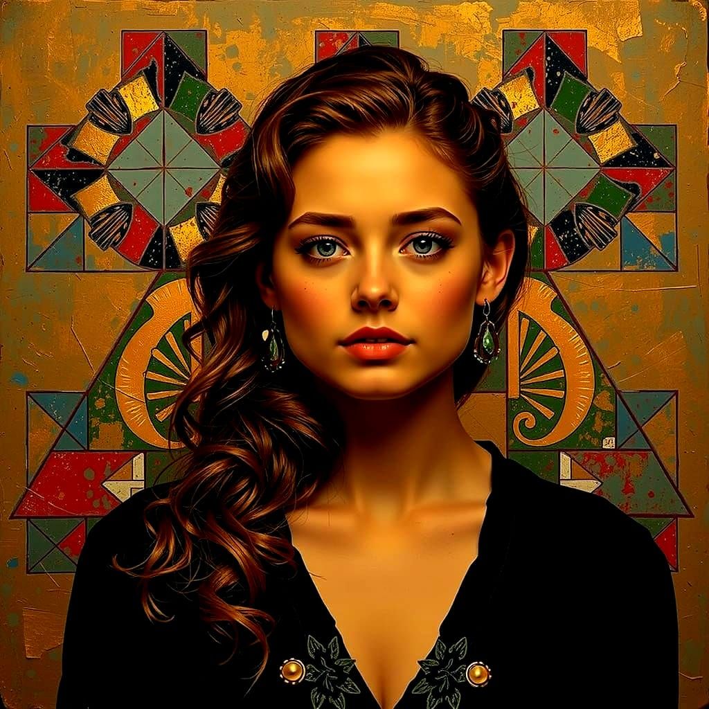 Abstract Geometric Composition with Bold Colors