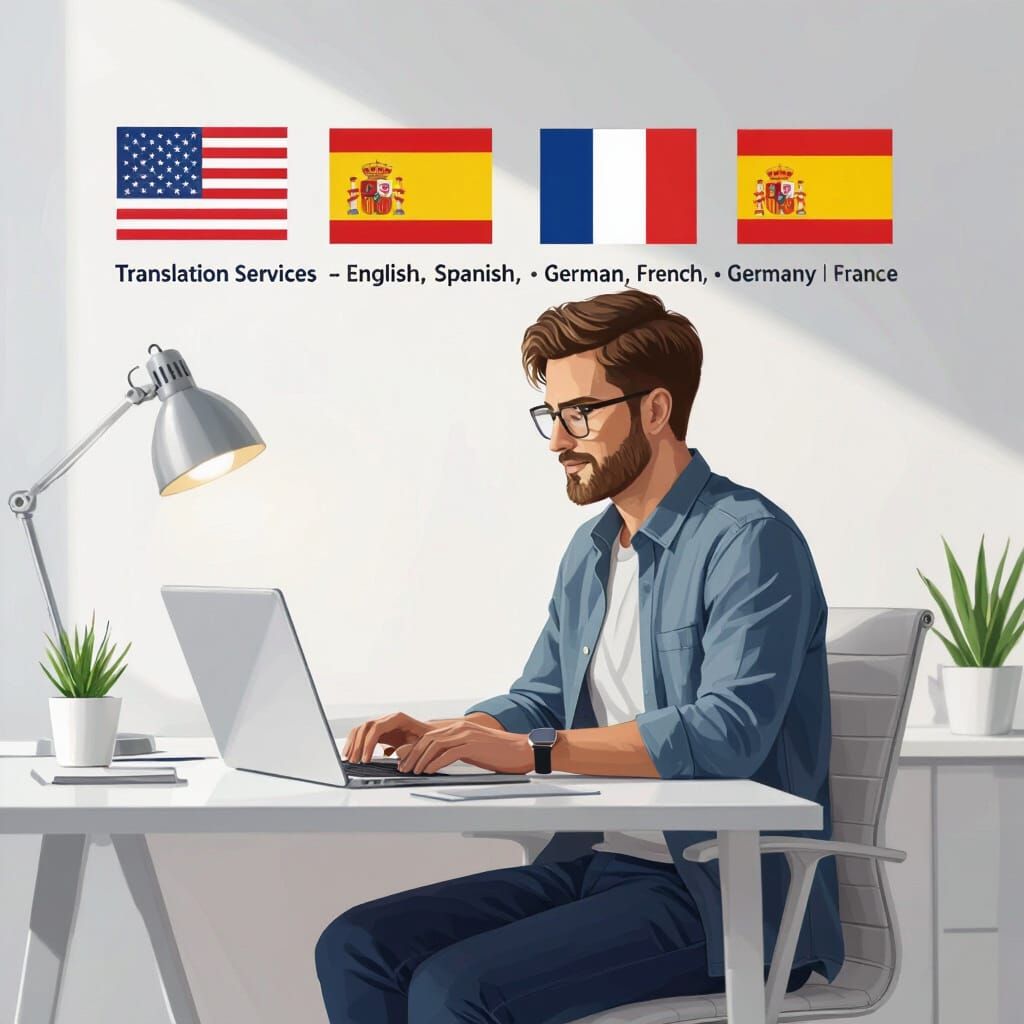 Translation Services: Professional Image with Flags