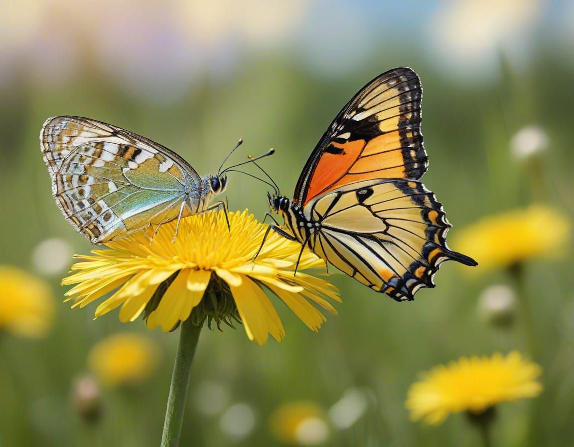 Whimsical Meadow Butterfly in Impressionistic Style