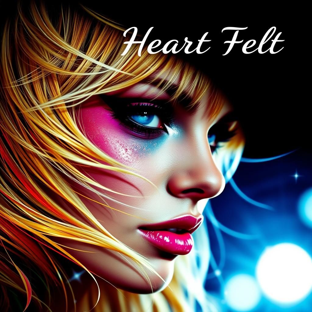 Windswept Singer Album Cover with Glitter Tears