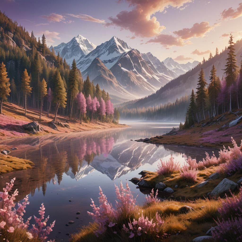 Panoramic Valley Landscape in Fantasy Art Style