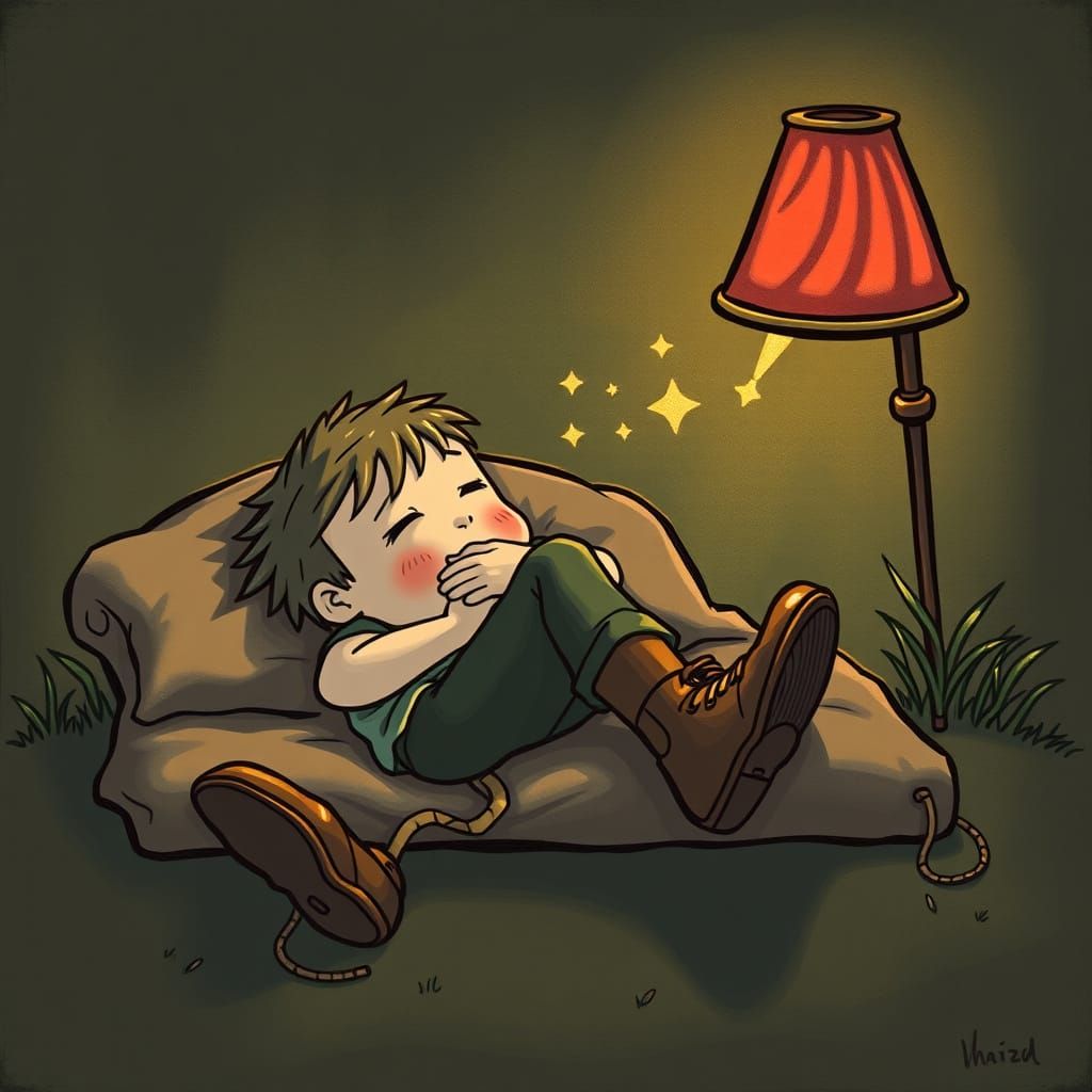 Whimsical Father Shoe Slumber Scene