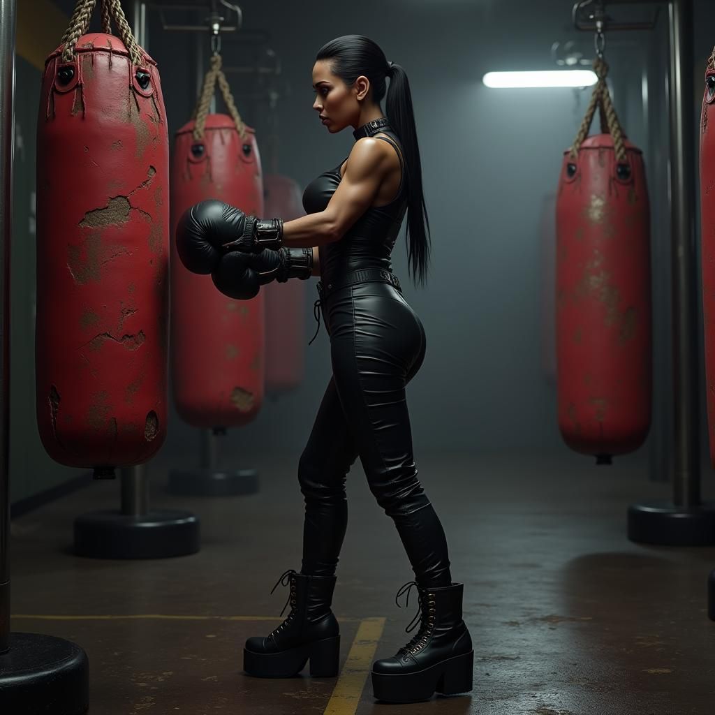Kim Kardashian as Prison Guard in Dystopian Gym