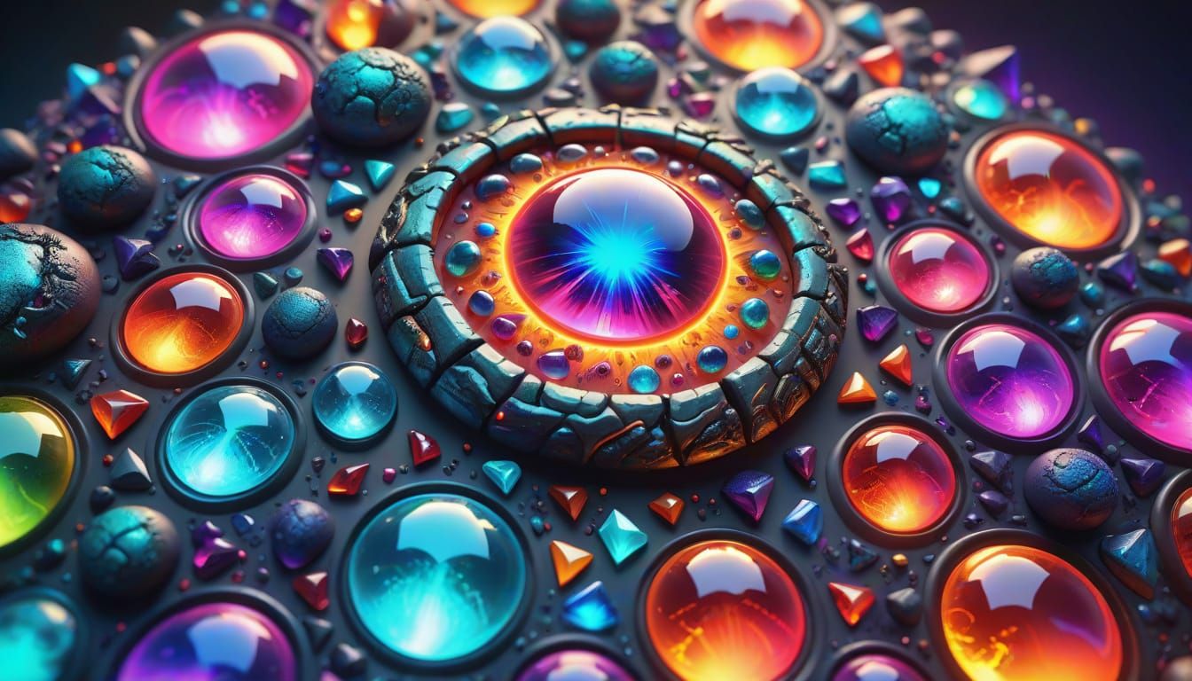 Glowing Gemstone Tree at Earth's Core