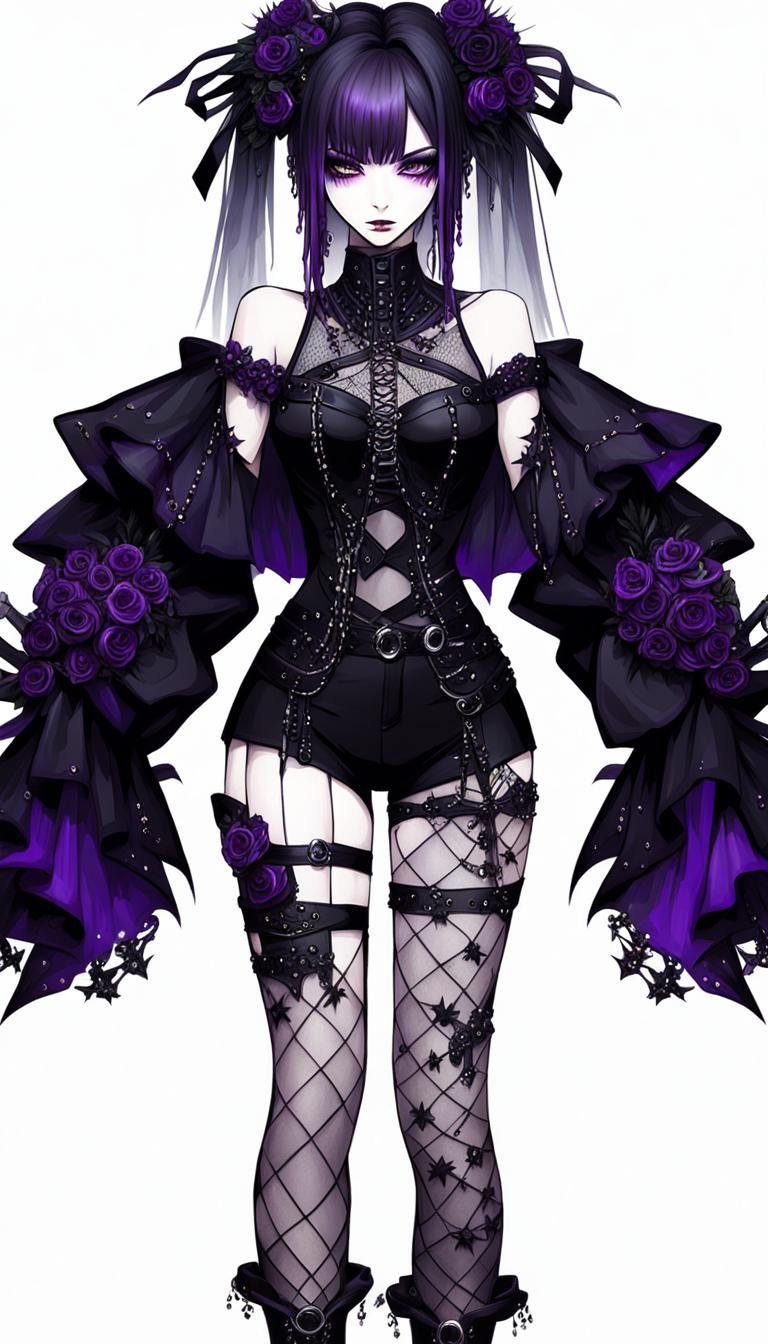 Decorative Goth Girl in Light, Gorgeous Style