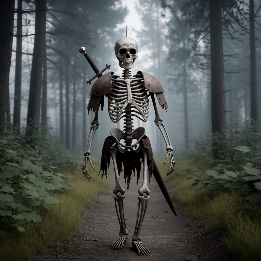 Skeleton Guard in Rusted Armor