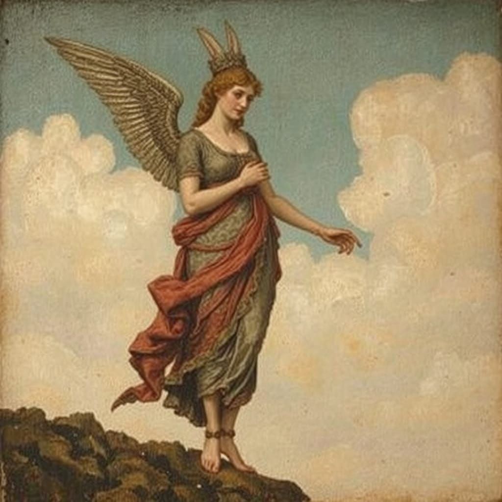 Pointillist Allegory Oil Painting in Rops Style