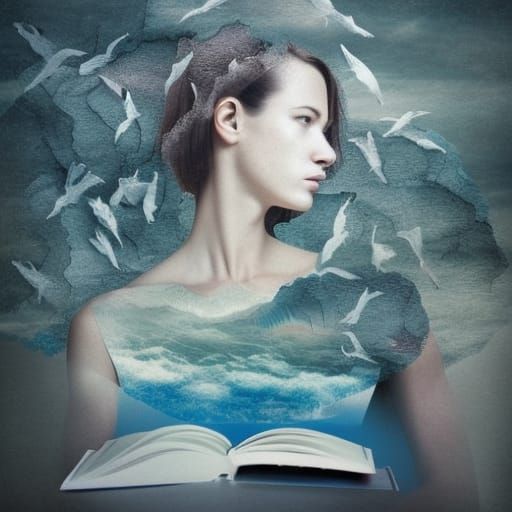 Ocean Collage Double Exposure Portrait