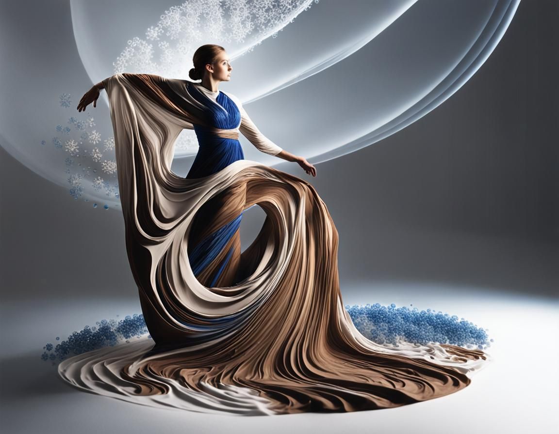 Blue Snowflake Woman in Sobel-Feldman Style