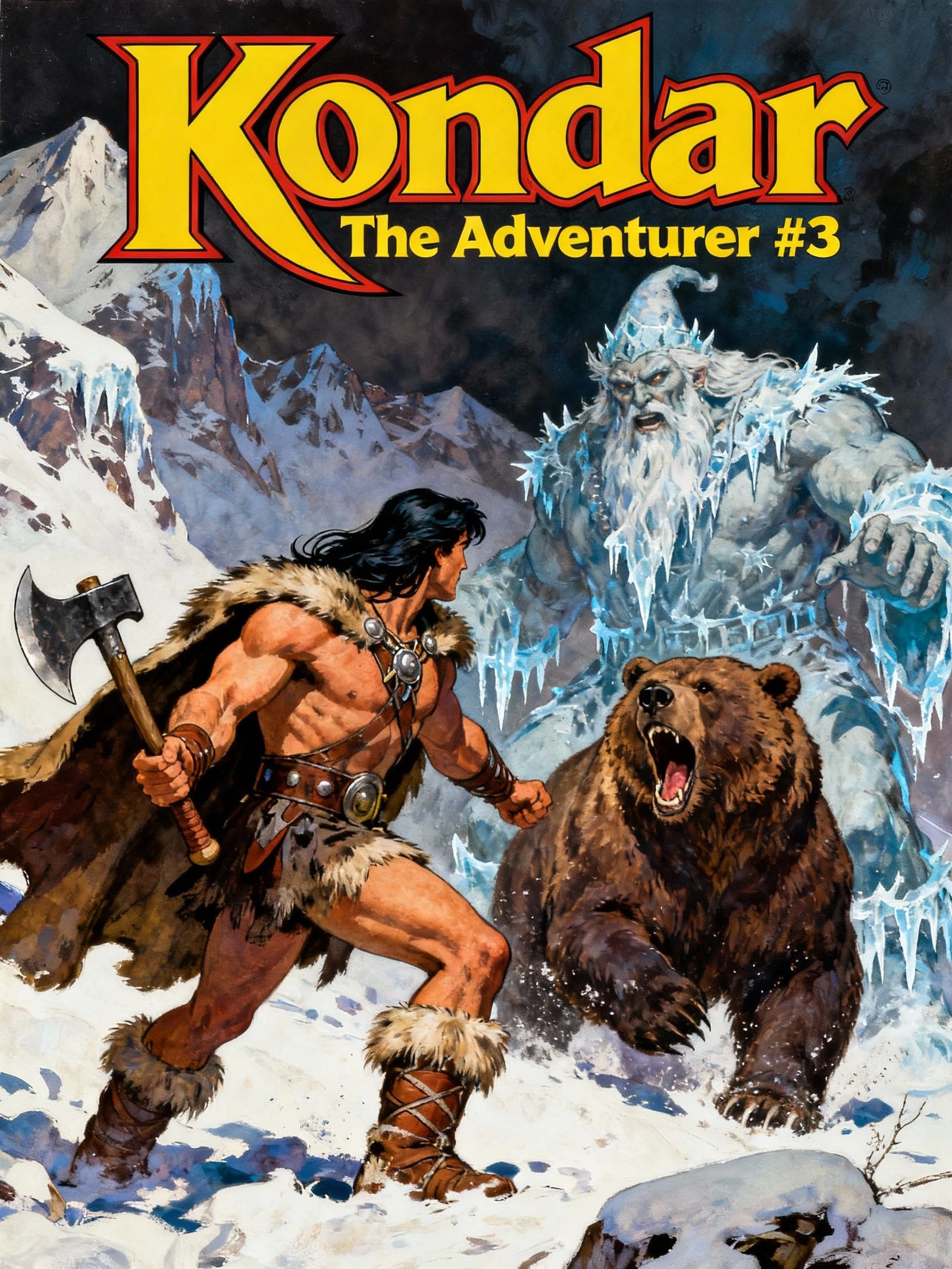 Barbarian Battles Wizard: Bold Comic Cover Art