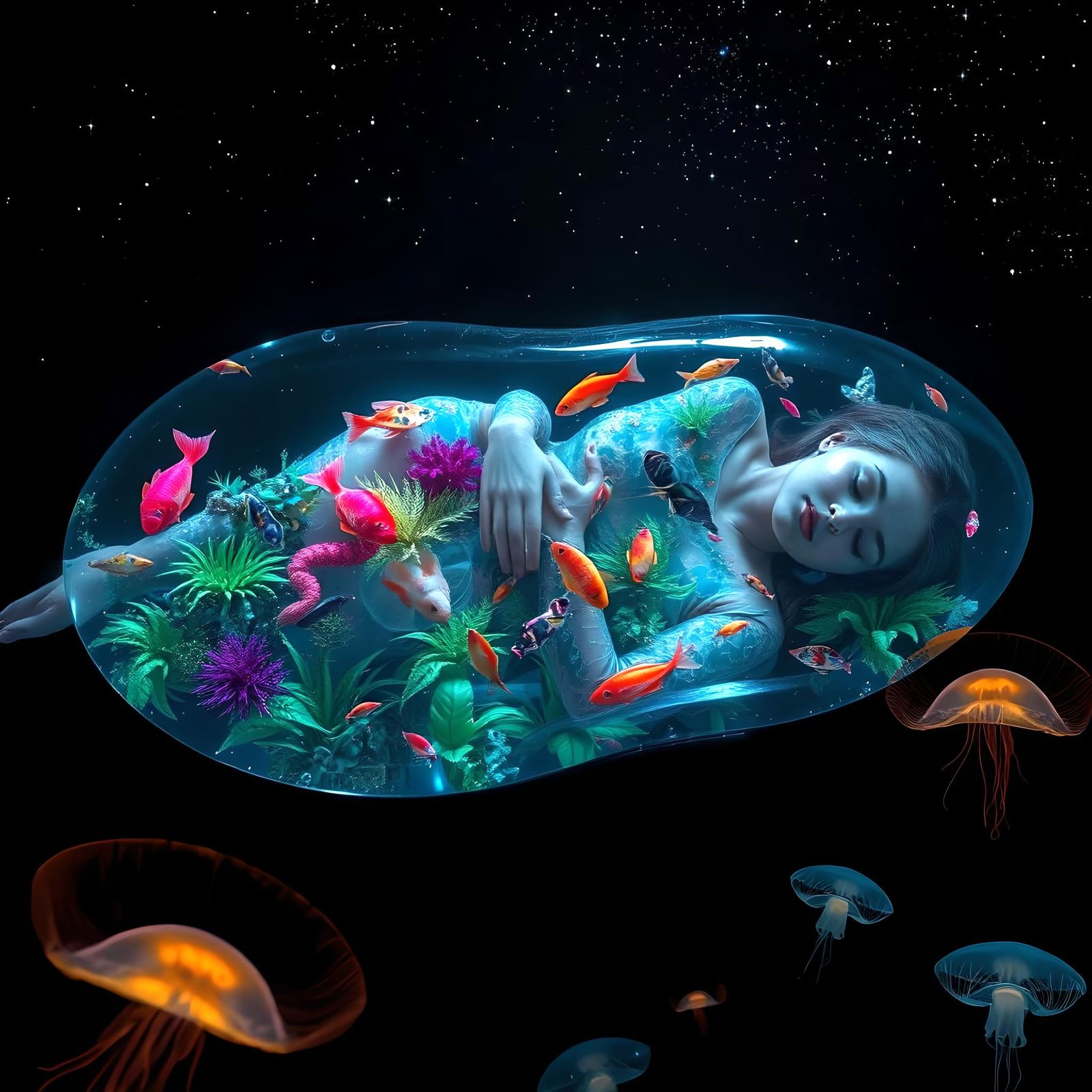 Glass Woman's Dream: Underwater World in Space
