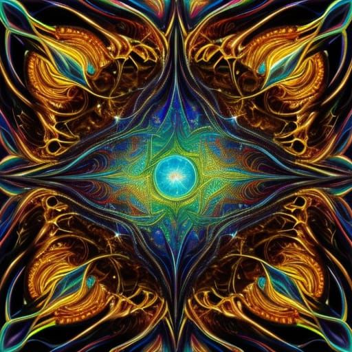 Surreal Molten Glass and Metal Fractal Art