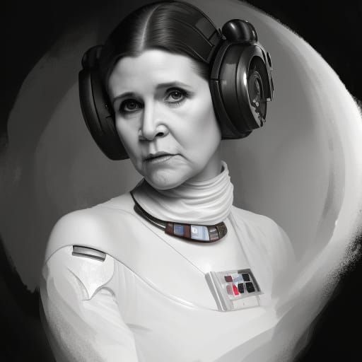 Princess Leia Portrait in Hyperdetailed 3D Digital Art