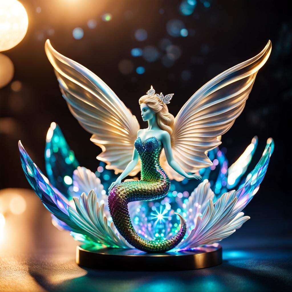 Crystal Mermaid Figurines
