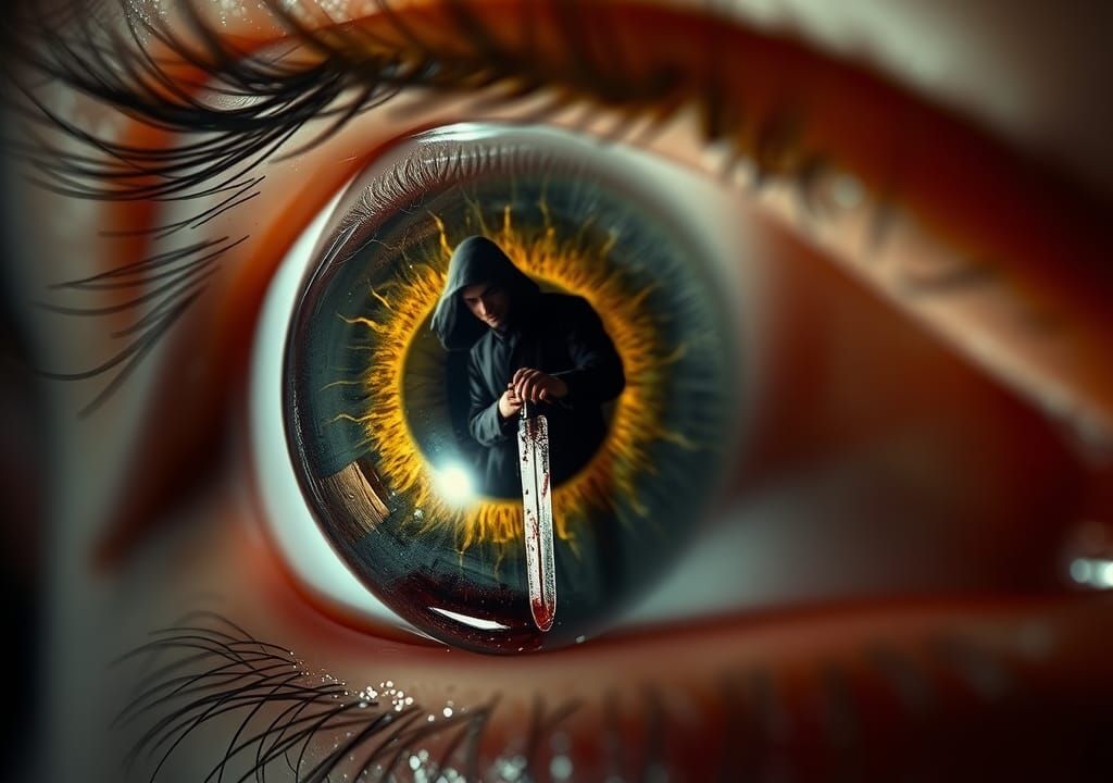 Eye Reflecting Horror in Hyper-Realistic Style