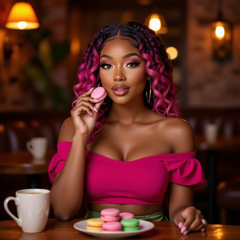 Talia Tate ASMR Influencer Whispering Over Macarons