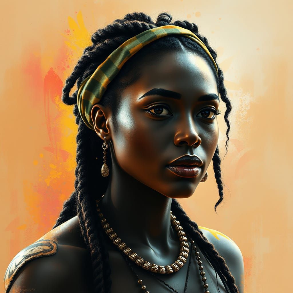 Jamaican Goddess in Charcoal Elegance