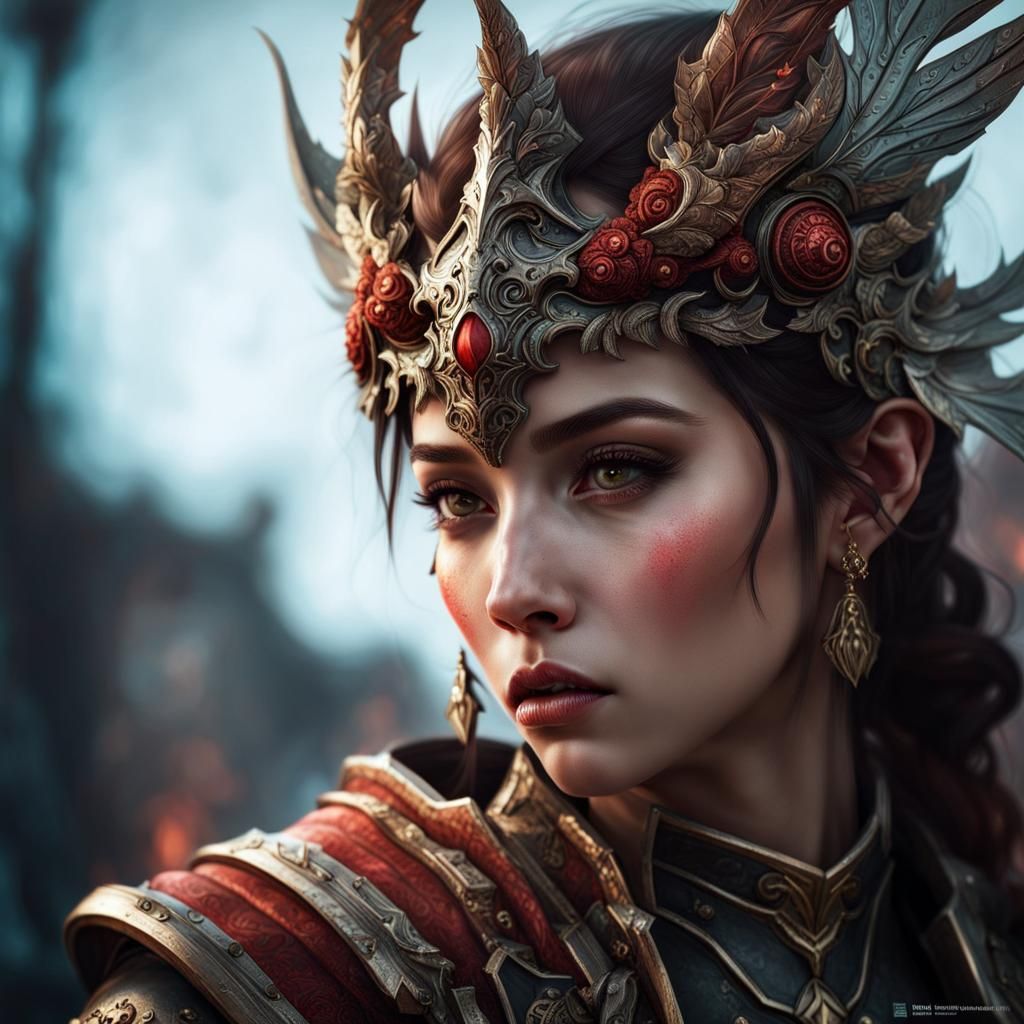 Fierce Armored Fairy Demon Portrait