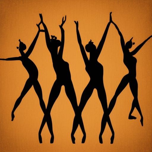 Symmetrical Dance Scene in Realistic Style