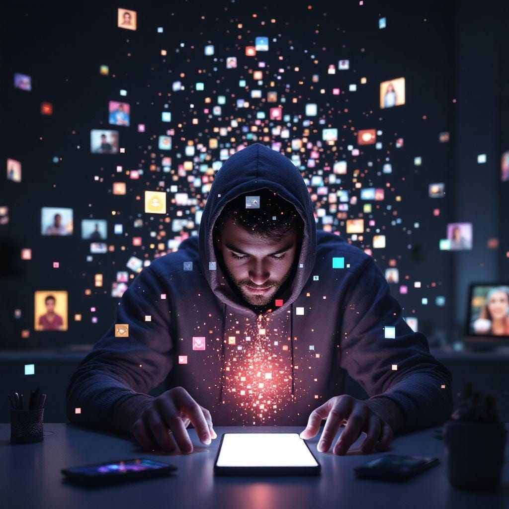 Digital Addiction: A Hyperrealistic Transformation