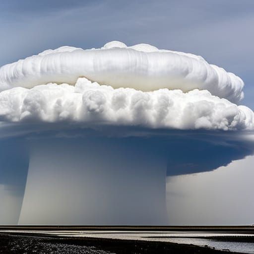 Thunderstorm and Nuclear Cloud Juxtaposition
